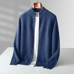 Miles Zip Cardigan in Blue