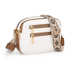Ayla | Raffinierte PU Leder-Querträgertasche in Weiß