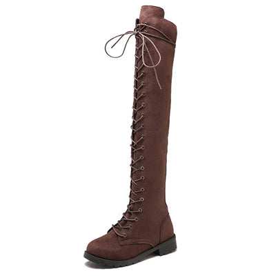 Damen Stilvoll Overknee-Stiefel | Schnüren