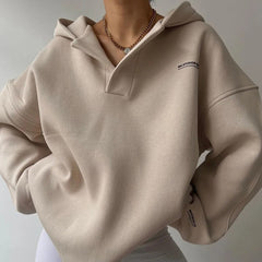Ashanti - Minimalistischer Hoodie - Oversized-Stil in Beige