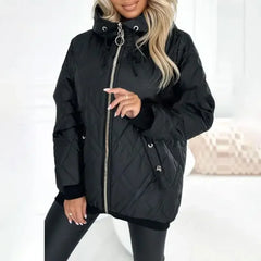 UrbanGlanz™ Thermojacke mit Hochwertiger Steppung und Hohem Kragen / Warmer Komfort mit Raffiniertem Design! in Schwarz