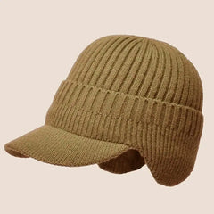 WinterWool - Strickmütze mit Ohrenschützern in Khaki