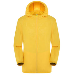 Unisex Wasserdichter Trenchcoat | Mit Kapuze in Gelb
