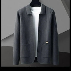 Nolan™ Strickjacke aus Strukturiertem Strick mit Hochwertiger Verarbeitung / Lässige Eleganz für Kühlere Tage! in Dunkelgrau