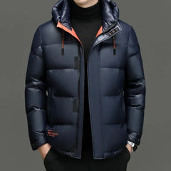 Winter Herren Daunenjacke | Mit Kapuze in Dunkelblau