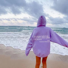 Übergroßer warmer Kapuzenpullover in Lila