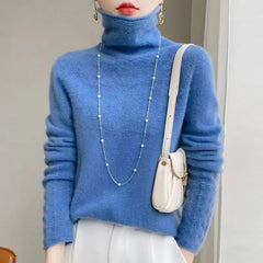 Warmer Rollkragenpullover für Frauen in Blau
