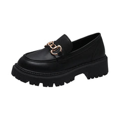 Marceline - Plateau-Loafer - Metallketten-Charme in Schwarz Matt