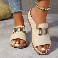 SensoLux™ – Elegante Damen Sandalen mit Komfort Keilabsatz in Beige