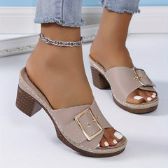 Eleganta™ – Damen Ledersandalen Stilvoll & Komfortabel durch den Sommer in Aprikose