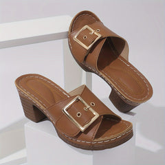 Eleganta™ – Damen Ledersandalen Stilvoll & Komfortabel durch den Sommer in Dunkelbraun