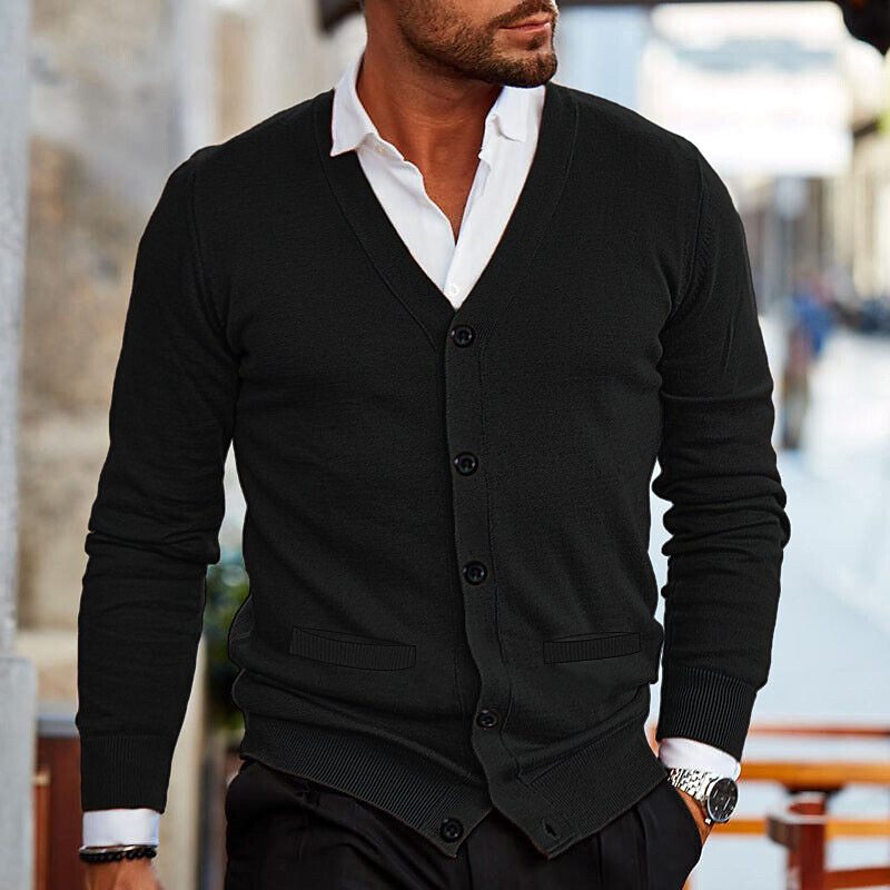 Lässige Strickjacke mit Knöpfen für Männer