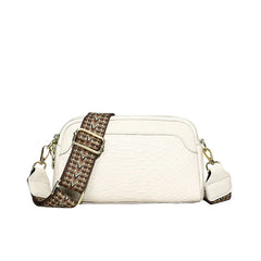 Amara | Verfeinertes PU Leder Schultertasche in Off-White