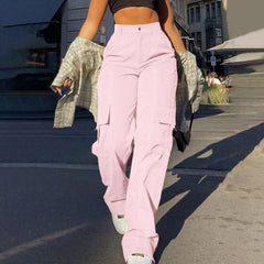 Patrice - Cargohose - Hohe Taille in Rosa