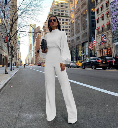 Gerader Jumpsuit mit Rollkragen für Frauen