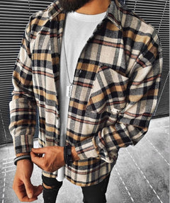 Karl - Die Elegante Und Einzigartige Hemdjacke in Orange Quadrat