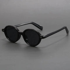 Saskia | Klassische Runde Sonnenbrille in Schwarz