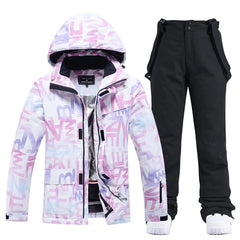 Damen Winter Skianzug | Jacke und Hose in Lila / Schwarz