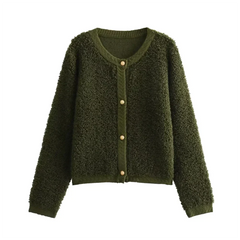 Modischer Damen-Teddy-Mantel | Elegante in Grün