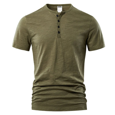 Herren Lässig Henley T-Shirt | Klassisch