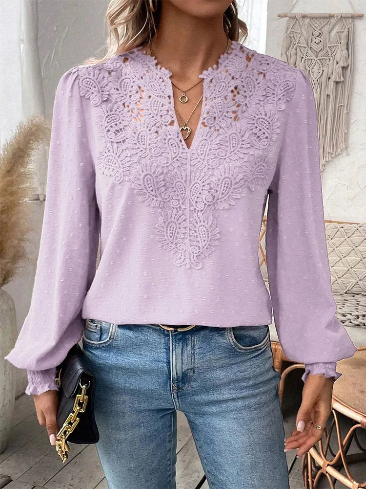 Verena®️™ | Elegante Bluse mit V-Ausschnitt