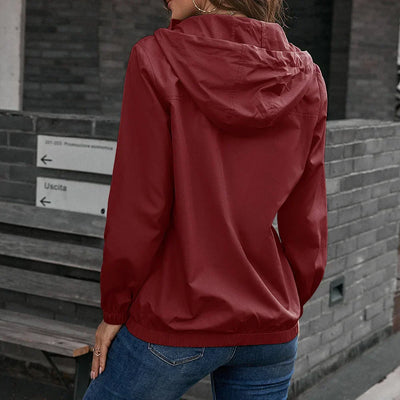 Damen Kapuze Wasserdichter Trenchcoat | Langarm