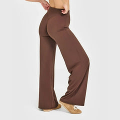 Neria | Gerade Yoga Hose in Kaffee-Braun