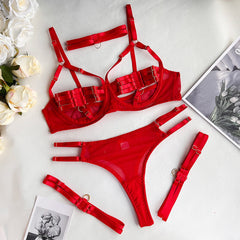 Amanda | 4-teiliges Dessous-Set in Rot