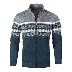 Luke | Zip-Up Vintage Cardigan in Hellgrau