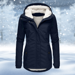 Maggie - Warmer, dicker Wintermantel in Marineblau