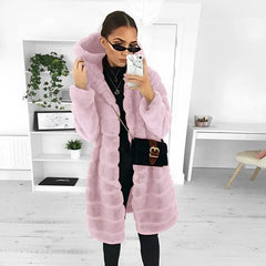 Weicher Modemantel für Frauen - Annabelle in Rosa