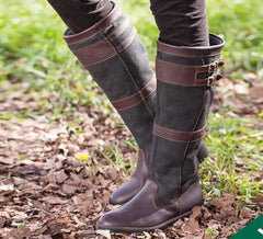 Bridget - Retro-Lederstiefel in Kaffee