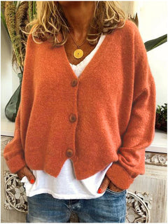 Marie | Elegante Alltags Strickjacke in Orange