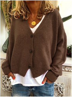 Marie | Elegante Alltags Strickjacke in Braun