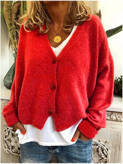 Marie | Elegante Alltags Strickjacke in Rot
