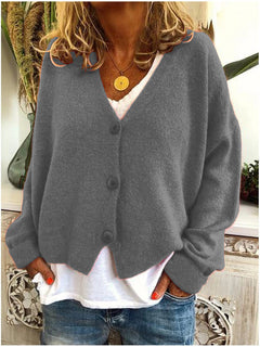 Marie | Elegante Alltags Strickjacke in Grau