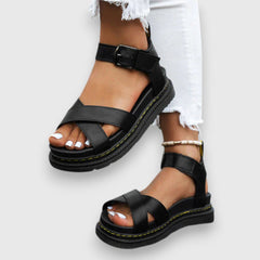 Nina – Sporty Sandalen in Schwarz
