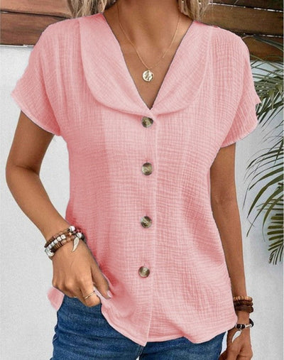 Simone - Schicke Damenbluse, Entspannter Sommertop Mit Button-Down-Design