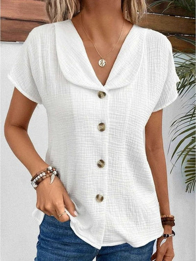 Simone - Schicke Damenbluse, Entspannter Sommertop Mit Button-Down-Design