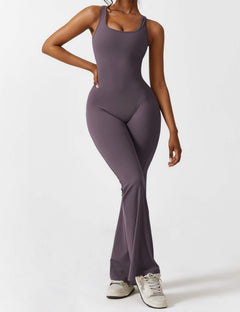 Sionex | Atmungsaktiver Flare-Jumpsuit für Damen Sommer in Lila
