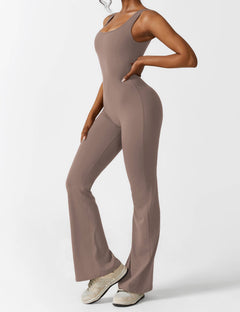 Sionex | Atmungsaktiver Flare-Jumpsuit für Damen Sommer in Braun