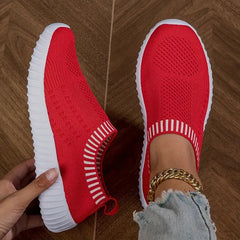 Marlene | Damen Atmungsaktive Freizeit Sneaker in Dunkelrot