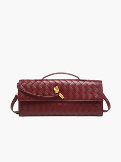 Bianca gewebte Tasche in Weinrot