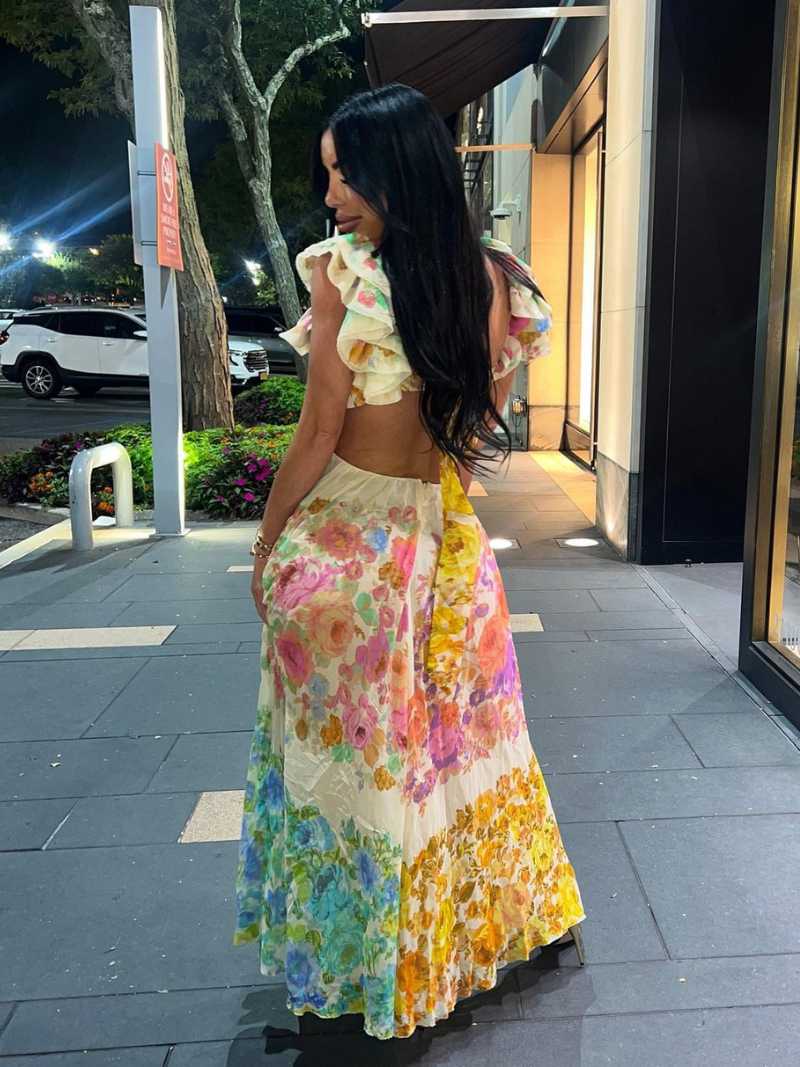 Nora® | V-Ausschnitt Kleid mit Offenem Rücken