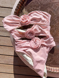 Susanne | Badeanzug mit 3D-Rosendesign in Rosa