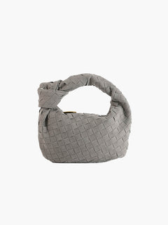 FEMMEHAUS Woven Mini Tasche Wildleder in Grau