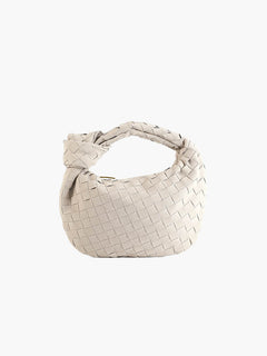 FEMMEHAUS Woven Mini Tasche Wildleder in Beige