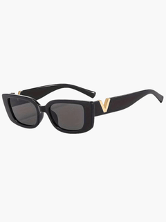 Damen Retro Vintage Stil Sonnenbrille | Kleiner Rahmen in Schwarz