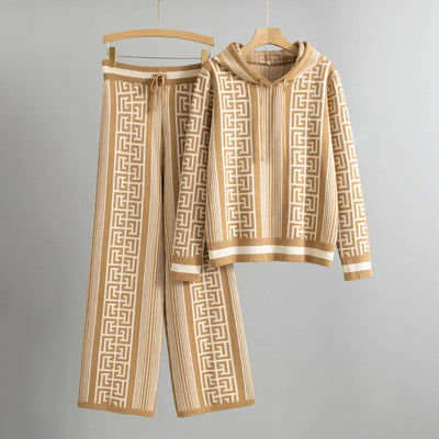 Ameline-Méandre™ | Set aus gestricktem Kapuzenpullover und Hose