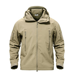 Wasserdichte Outdoor-Thermojacke für Männer in Khaki